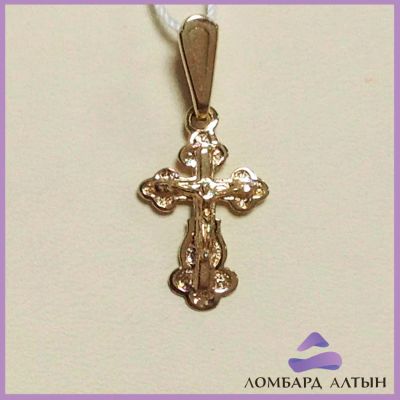 Лот: 6869269. Фото: 1. Золотой крест 585 пробы. Вес... Кулоны, подвески