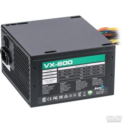 Лот: 13566857. Фото: 1. Блок питания Aerocool VX600 -... Корпуса, блоки питания