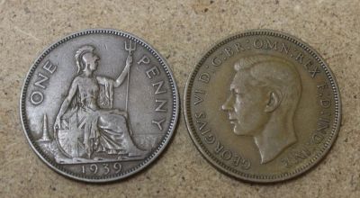 Лот: 22493177. Фото: 1. Великобритания 1 пенни 1939 года... Великобритания и острова