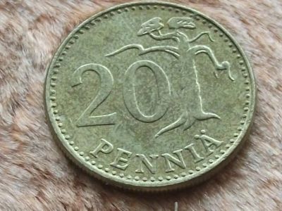 Лот: 8306455. Фото: 1. Монета 20 пенни пени Финляндия... Европа