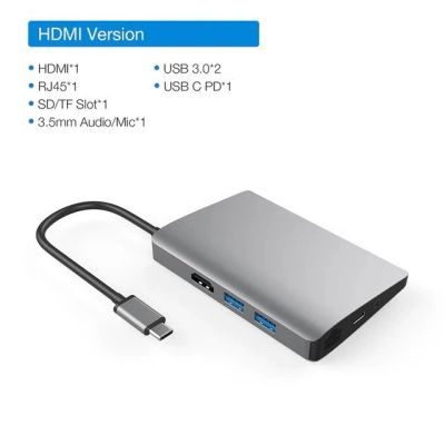 Лот: 15058387. Фото: 1. type-c док-станция ethernet hdmi... USB хабы