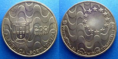 Лот: 15929210. Фото: 1. Португалия 200 эскудо 1992 Евросоюз... Европа
