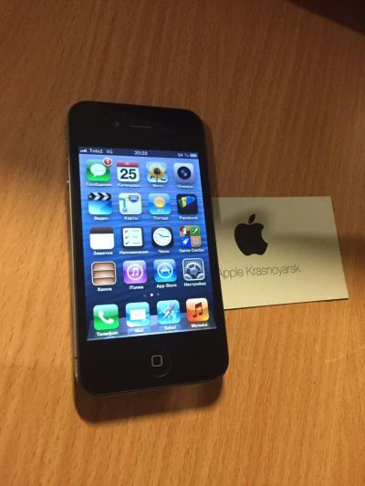 Лот: 6171781. Фото: 1. Apple iPhone 4 16GB Black, iOS... Смартфоны