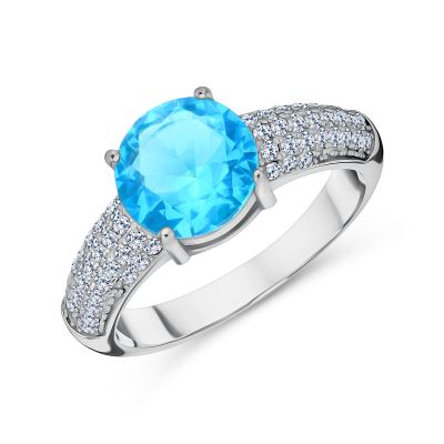 Лот: 23822715. Фото: 1. Серебряное кольцо с фианитами... Кольца, перстни