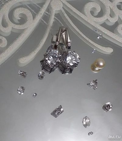 Лот: 13573900. Фото: 1. Серьги с крупным Фианитом. Другое (красота и здоровье)