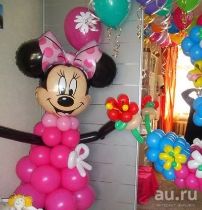 Лот: 4358835. Фото: 1. Микки Маус с букетом цветов из... Воздушные шары