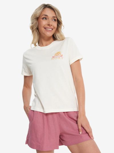 Лот: 25543435. Фото: 1. Футболка женская Roxy, Бежевый. Другое (спортивная одежда)