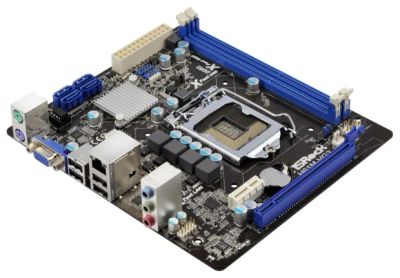 Лот: 8154910. Фото: 1. Малютка ASRock H61M-VG3. Доставка... Материнские платы
