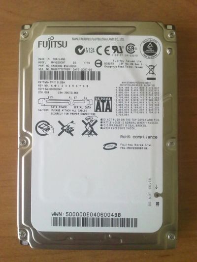 Лот: 7162980. Фото: 1. Жесткий диск Fujitsu MHV2200BT... Жёсткие диски (HDD)