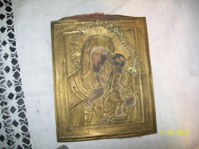 Лот: 3596614. Фото: 1. икона 1900г тихвинская божья матерь. Другое (антиквариат)
