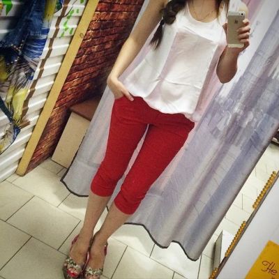 Лот: 7649442. Фото: 1. Бриджи красные новые. Брюки, шорты
