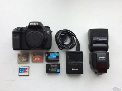 Лот: 10274181. Фото: 1. Canon 7d туша + вспышка + бонусы. Цифровые зеркальные