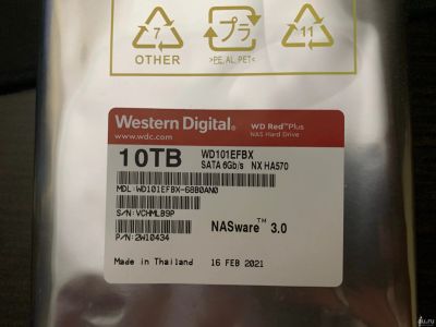 Лот: 17798147. Фото: 1. 10TB HDD WD Red Plus 7200 CMR... Жёсткие диски (HDD)