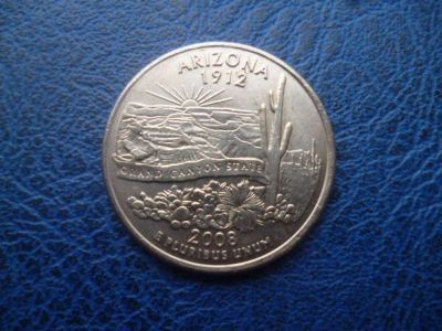 Лот: 11299376. Фото: 1. 25 центов 2008 года Штат Аризона... Америка