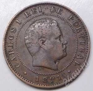 Лот: 904712. Фото: 1. Португалия. 10 рейс 1891г. Европа
