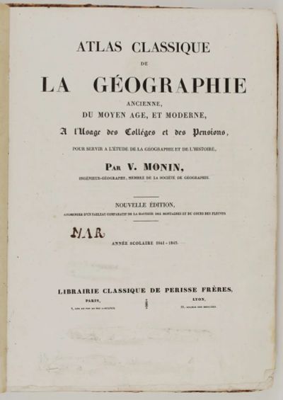 Лот: 25668218. Фото: 1. Charles V. Monin. Atlas Classique... Книги