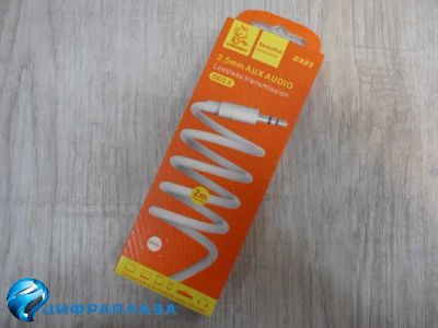 Лот: 20346792. Фото: 1. Кабель AUX Denmen DX02 2m белый. Дата-кабели, переходники