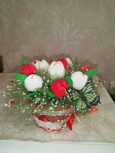 Лот: 11122091. Фото: 1. Букет из конфет №5. Букеты из конфет, игрушек