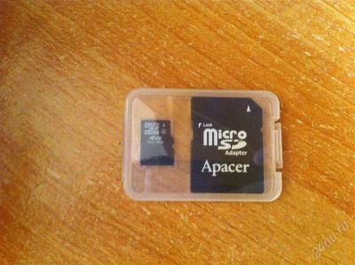Лот: 2010812. Фото: 1. флешка micro sd 4 gb+ адаптер. Другое (смартфоны, связь, навигация)