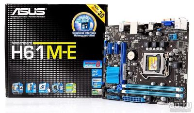 Лот: 15227797. Фото: 1. Asus H61M-E Socket LGA 1155. Материнские платы