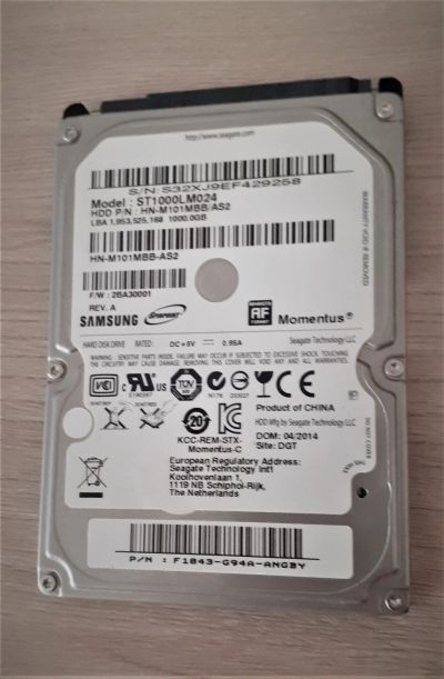 Лот: 16637695. Фото: 1. HDD 1 TB Samsung Seagate исправный. Жёсткие диски (HDD)