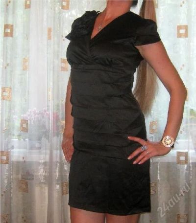 Лот: 3780681. Фото: 1. атласное платье чёрного цвета... Платья