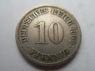 Лот: 5374923. Фото: 1. Германия 10 пфеннигов 1900 А. Германия и Австрия
