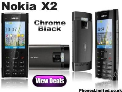 Лот: 1403616. Фото: 1. nokia x2-00 black chrome 8gb новый. Кнопочные мобильные телефоны
