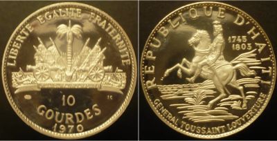 Лот: 16921334. Фото: 1. 10 гурдов 1970 г Гаити. Америка