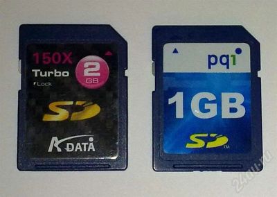 Лот: 263307. Фото: 1. SD 2Gb 150x + 1Gb. USB-флеш карты