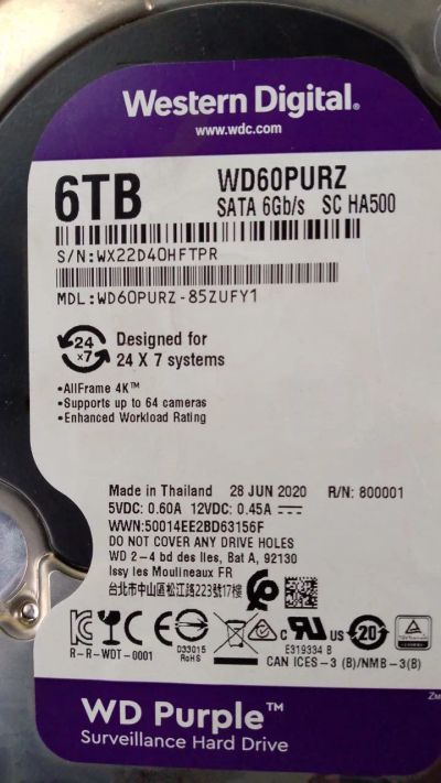 Лот: 24395278. Фото: 1. 6tb. Жёсткие диски (HDD)