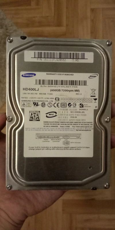 Лот: 14424083. Фото: 1. Жёсткий диск Samsung HD400LJ... Жёсткие диски (HDD)
