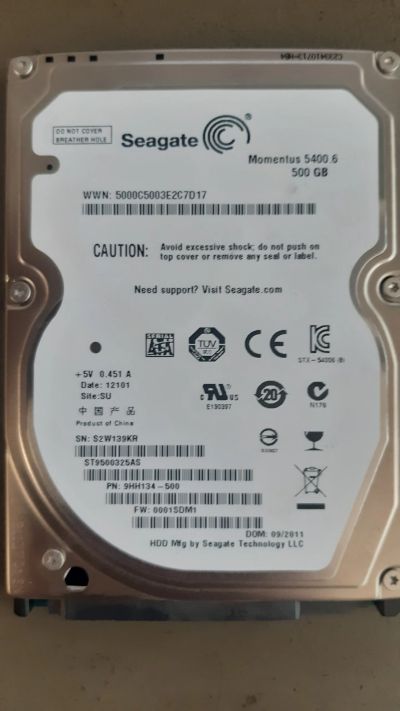 Лот: 19116659. Фото: 1. Жесткий диск HDD 500GB 2.5 Seagate... Жёсткие диски (HDD)