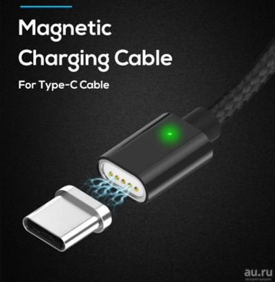 Лот: 13861623. Фото: 1. Магнитный кабель TOPK USB-C (Type-C... Дата-кабели, переходники