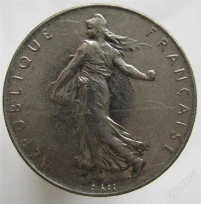 Лот: 1848512. Фото: 1. vz Франция 1 франк 1977. Европа