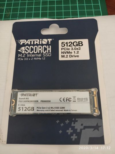 Лот: 15673031. Фото: 1. Ssd Patriot Scorch 512, Nvme... SSD-накопители