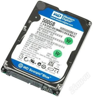 Лот: 1762062. Фото: 1. HDD 500GB Western digital 2,5". Жёсткие диски (HDD)