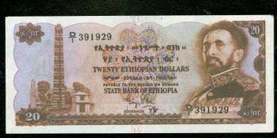 Лот: 18355271. Фото: 1. Эфиопия 20 долларов 1961 ПРЕСС... Африка