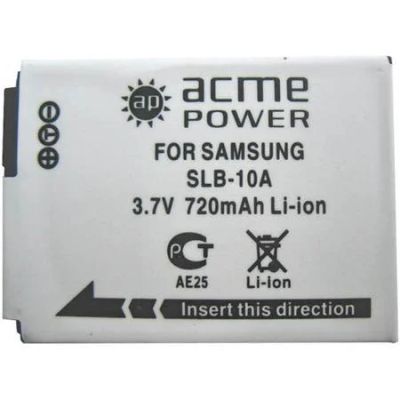 Лот: 5342937. Фото: 1. Аккумулятор AcmePower SLB-10A... Аккумуляторы, зарядные