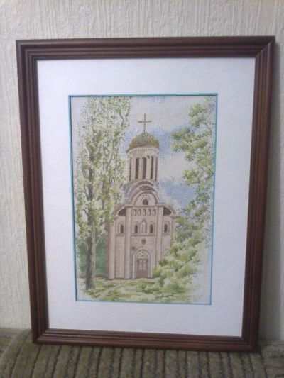Лот: 6330931. Фото: 1. Картина вышитая крестом "Деревенский... Картины, гравюры