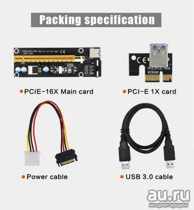 Лот: 13656863. Фото: 1. Райзер для видеокарт PCI-E 1x-16x... Платы расширения, контроллеры, доп. порты
