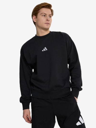Лот: 25105692. Фото: 1. Свитшот мужской adidas, Черный. Легкие куртки, толстовки