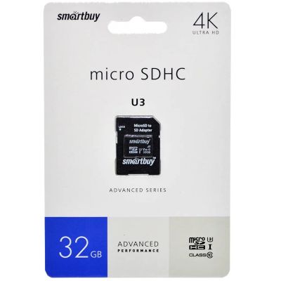 Лот: 24387345. Фото: 1. Карта памяти Micro SDHC SmartBuy... Карты памяти
