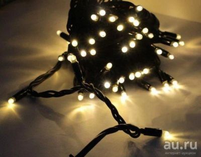 Лот: 14903314. Фото: 1. Уличная гирлянда "Нить" 100LED... Гирлянды, шарики, новогодние аксессуары