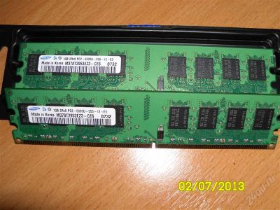 Лот: 2945263. Фото: 1. DDR 2 Samsung 2x1000гб. Оперативная память