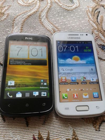 Лот: 5623327. Фото: 1. htc desire C + galaxy ace 2 -... Смартфоны