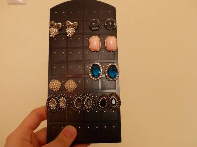 Лот: 9048457. Фото: 1. Серьги + подставка под украшения... Серьги, каффы