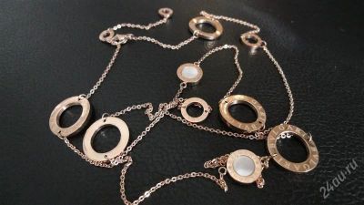 Лот: 1730363. Фото: 1. Ожерелье Bvlgari. Напыление золотом... Кулоны, подвески