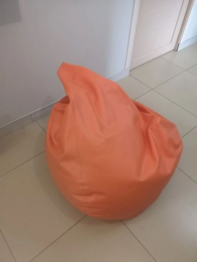 Лот: 22180081. Фото: 1. Кресло мешок, кожзам, оранжевый. Кресла-мешки
