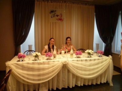 Лот: 4297915. Фото: 1. Cкатерть-юбка на свадебный стол... Другое (свадебная мода)